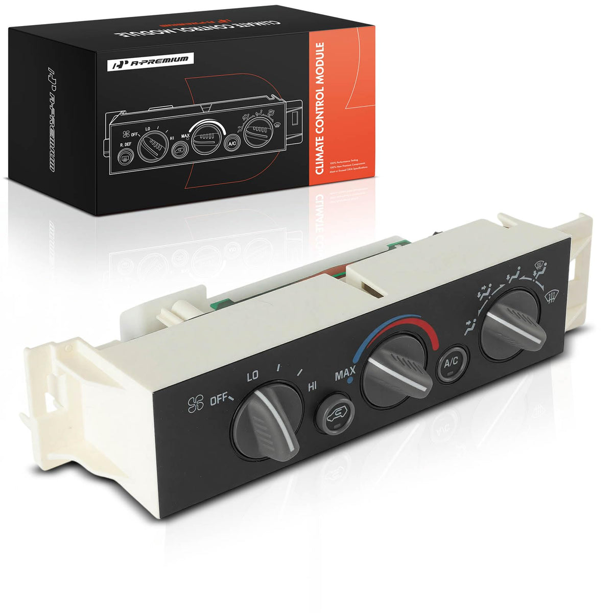A-Premium front panel showing controls and clear layout for easy replacement