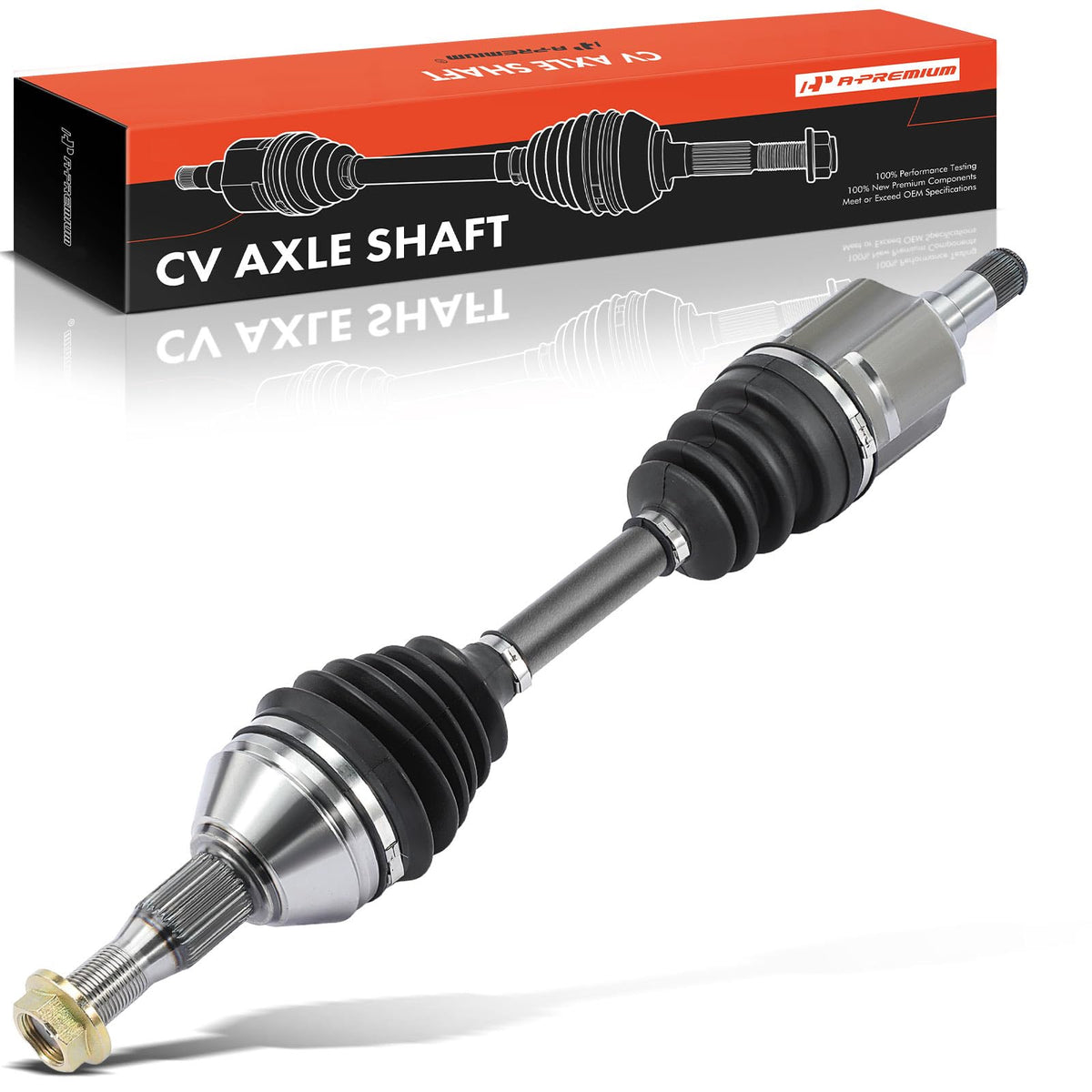 A-Premium front view of passenger-side CV axle assembly showing fit and finish