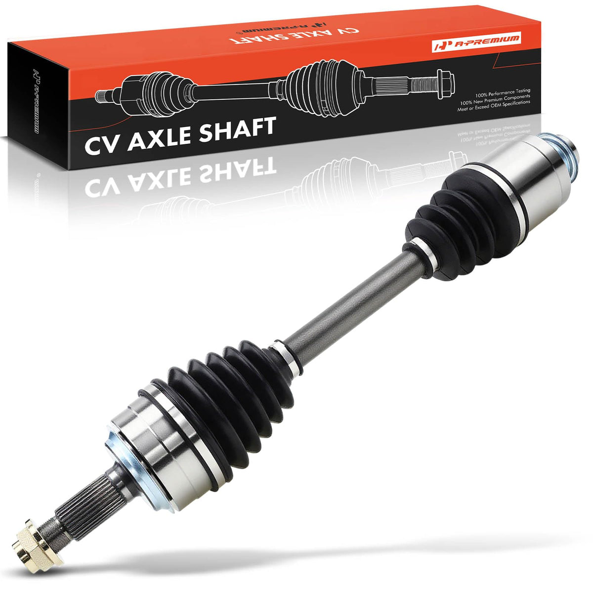 A-Premium front right axle assembly front view showing fit and finish benefits