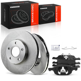 A-Premium front kit front view showing rotors and pads clean fit