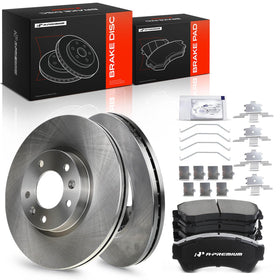 A-Premium product packaging showing full front brake kit and benefits