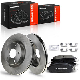 A-Premium front rotors and pads packaging showing complete kit benefits