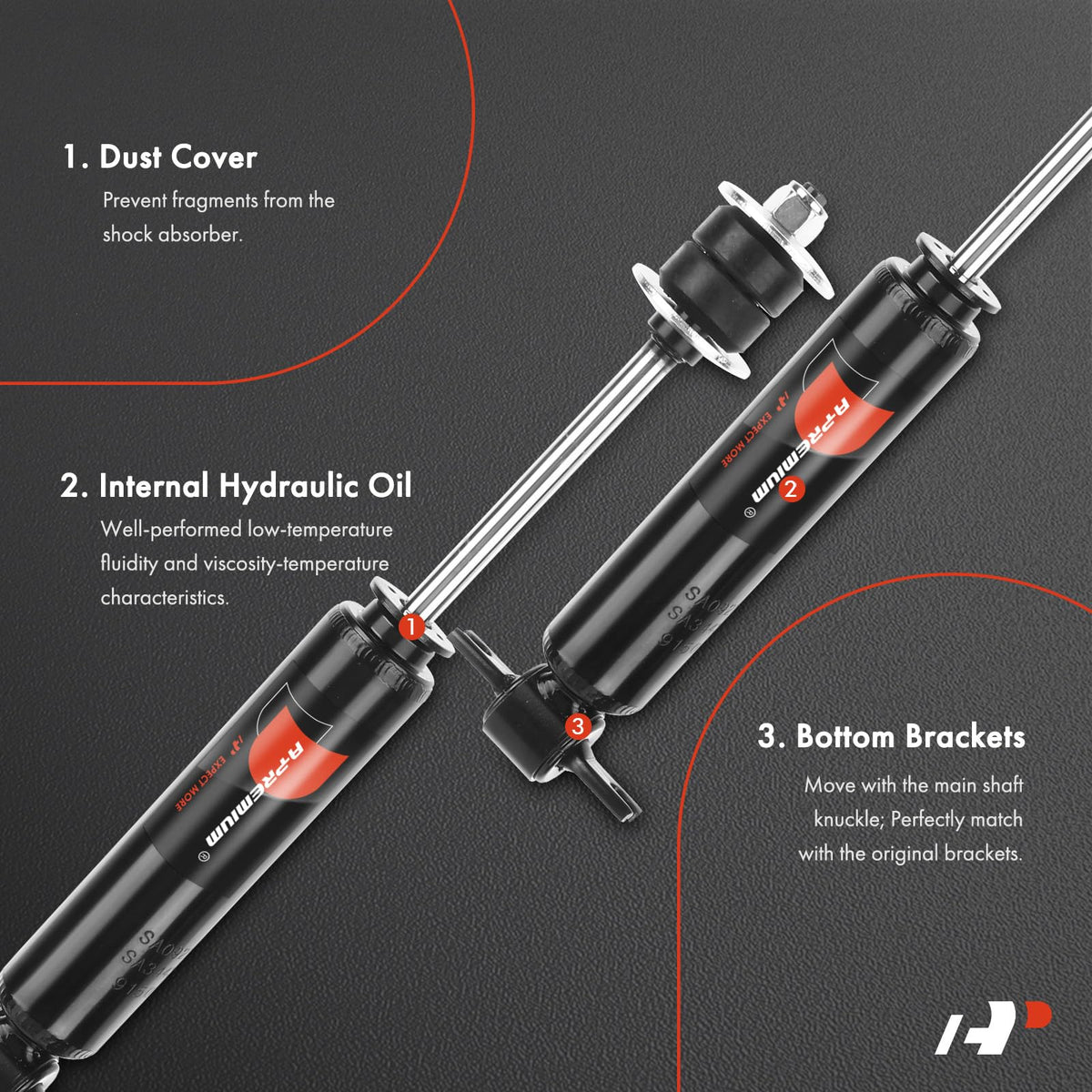 A-Premium shock installed on Dodge Ram suspension demonstrating fit