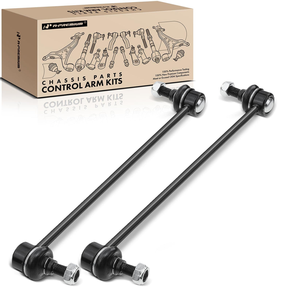 A-Premium packaging front view showing new front sway bar link and fitment