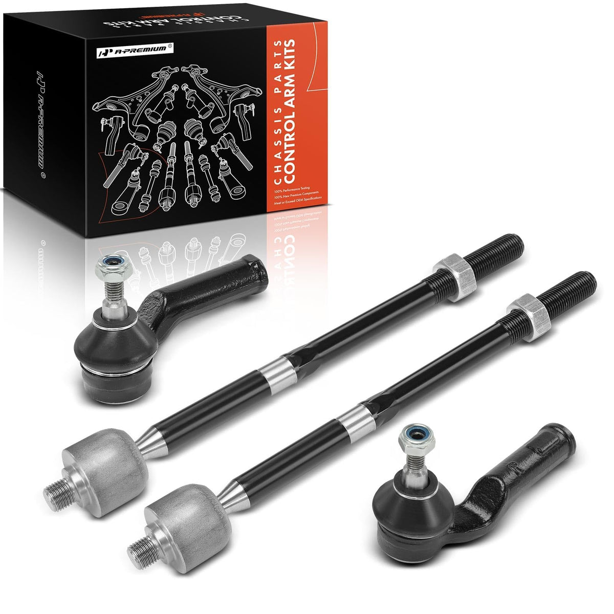 A-Premium kit packaging showing full front tie rod replacement set and fitment