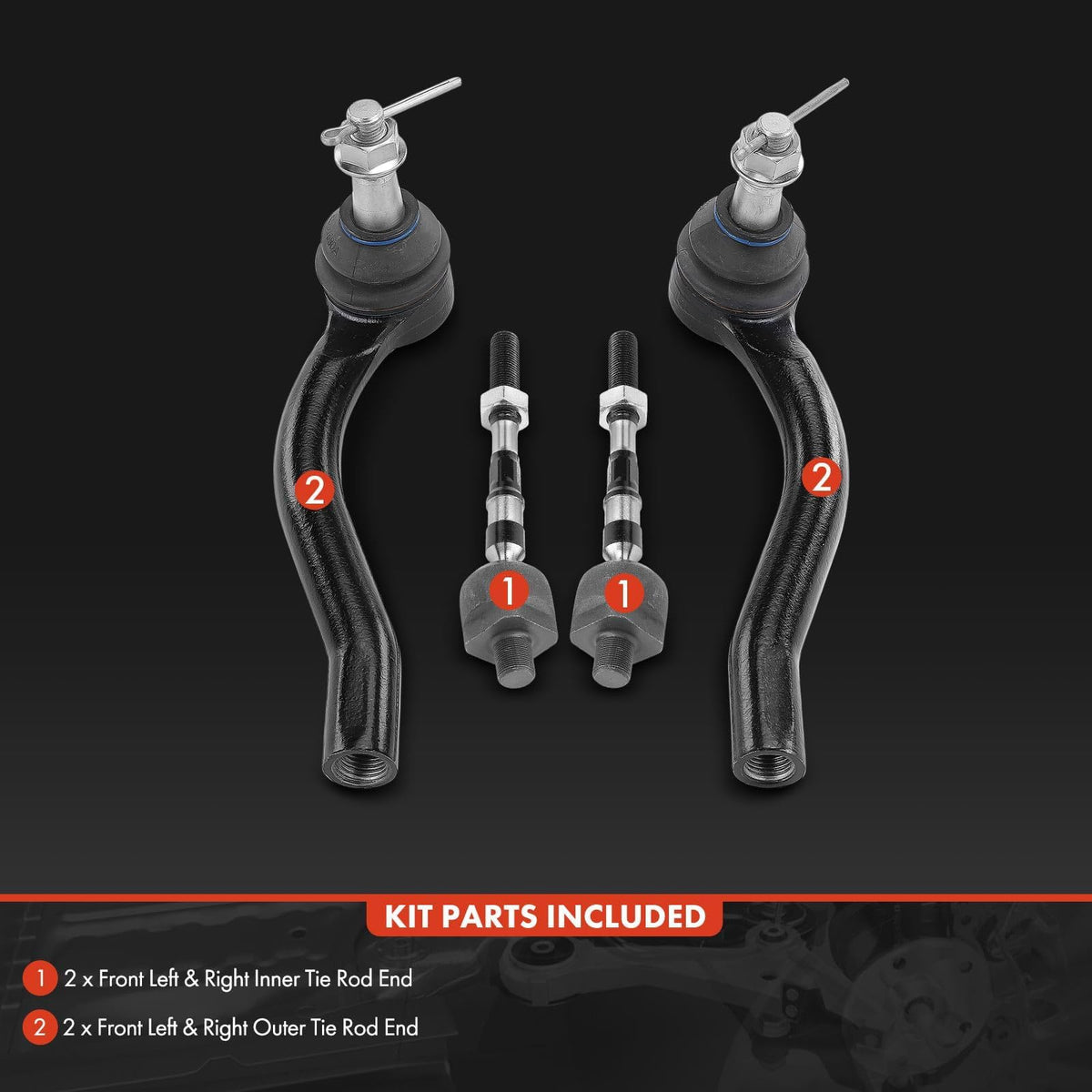 A-Premium outer tie rod close-up showing robust construction and smooth fit