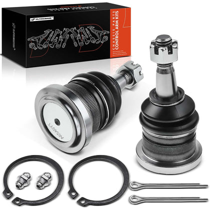 A-Premium front upper ball joints packaging showing contents and compatibility benefits