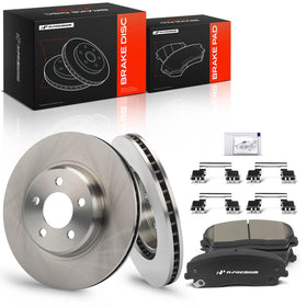 A-Premium front kit packed showing rotors and pads, easy replacement benefit