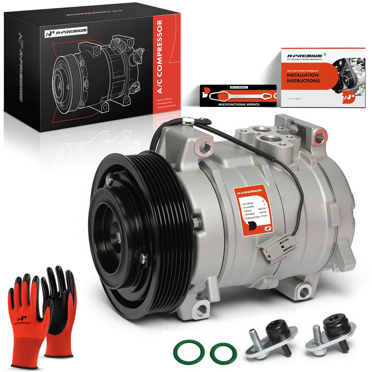 A-Premium front view of compressor showing direct-fit design and reliable replacement