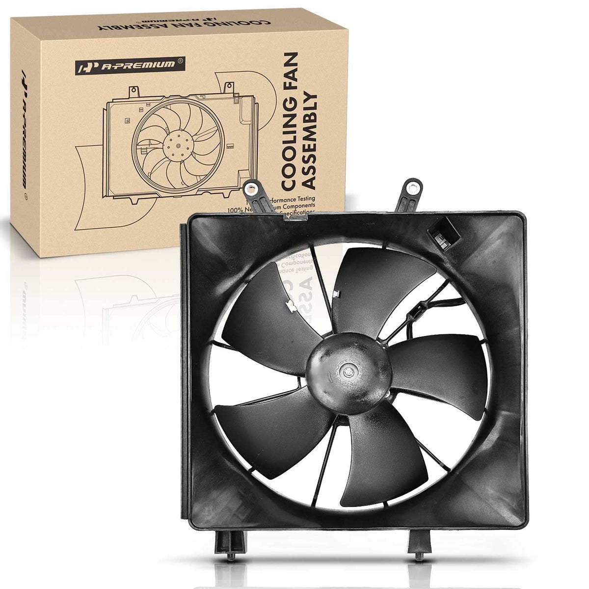 A-Premium front view of fan assembly showing full fit and alignment benefit