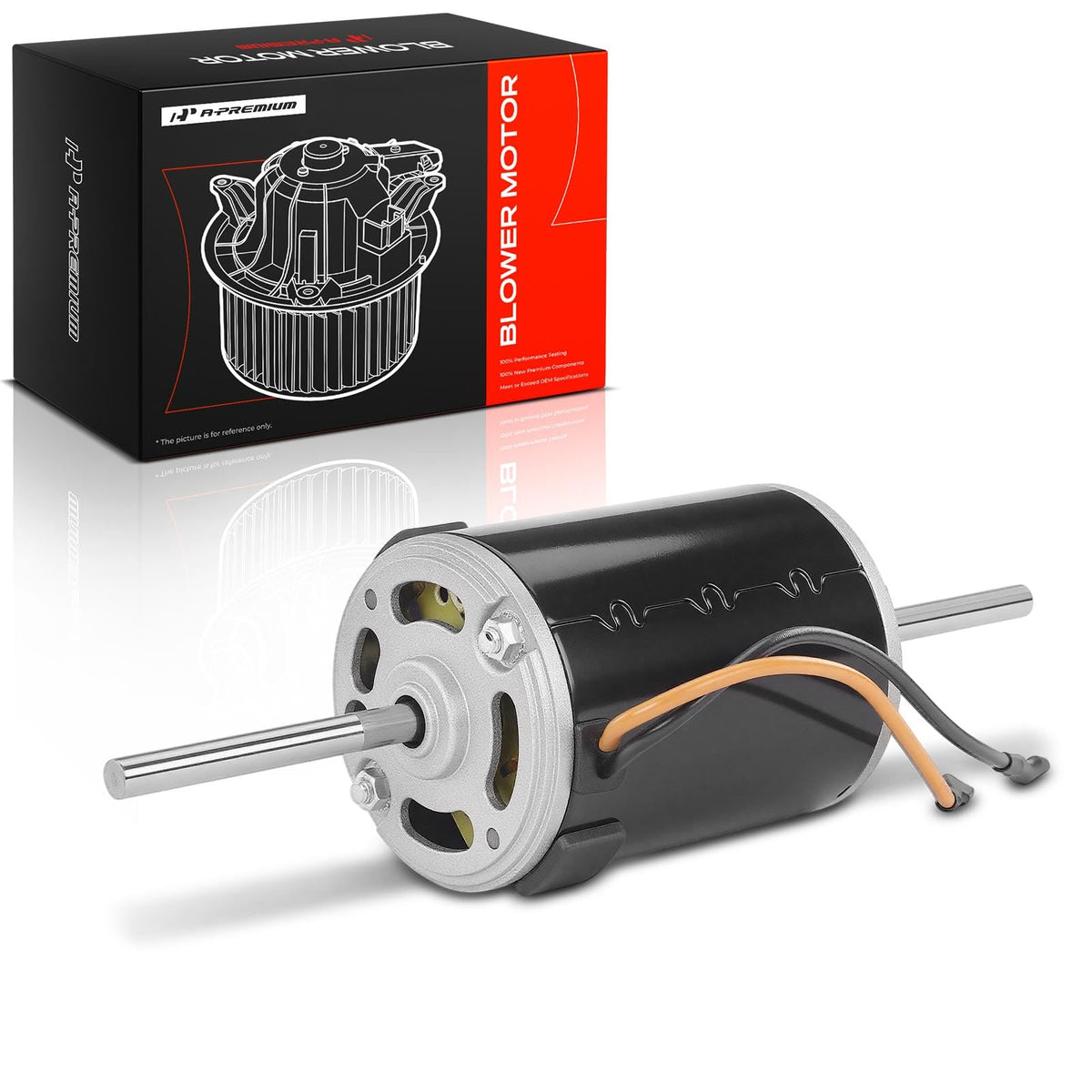 A-Premium front view blower motor ready for direct-fit replacement and reliable airflow