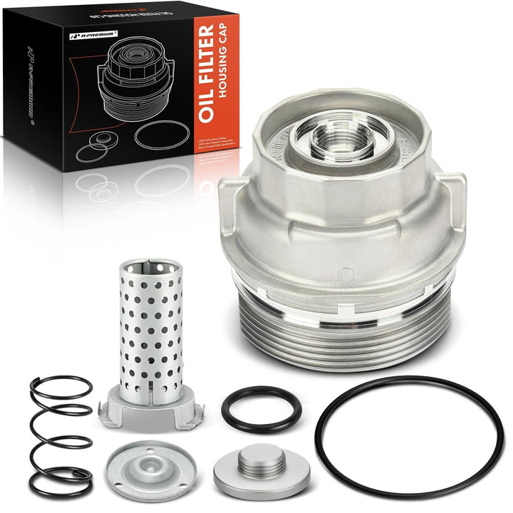 A-Premium front view of aluminum cap assembly showing robust design and fitment benefit
