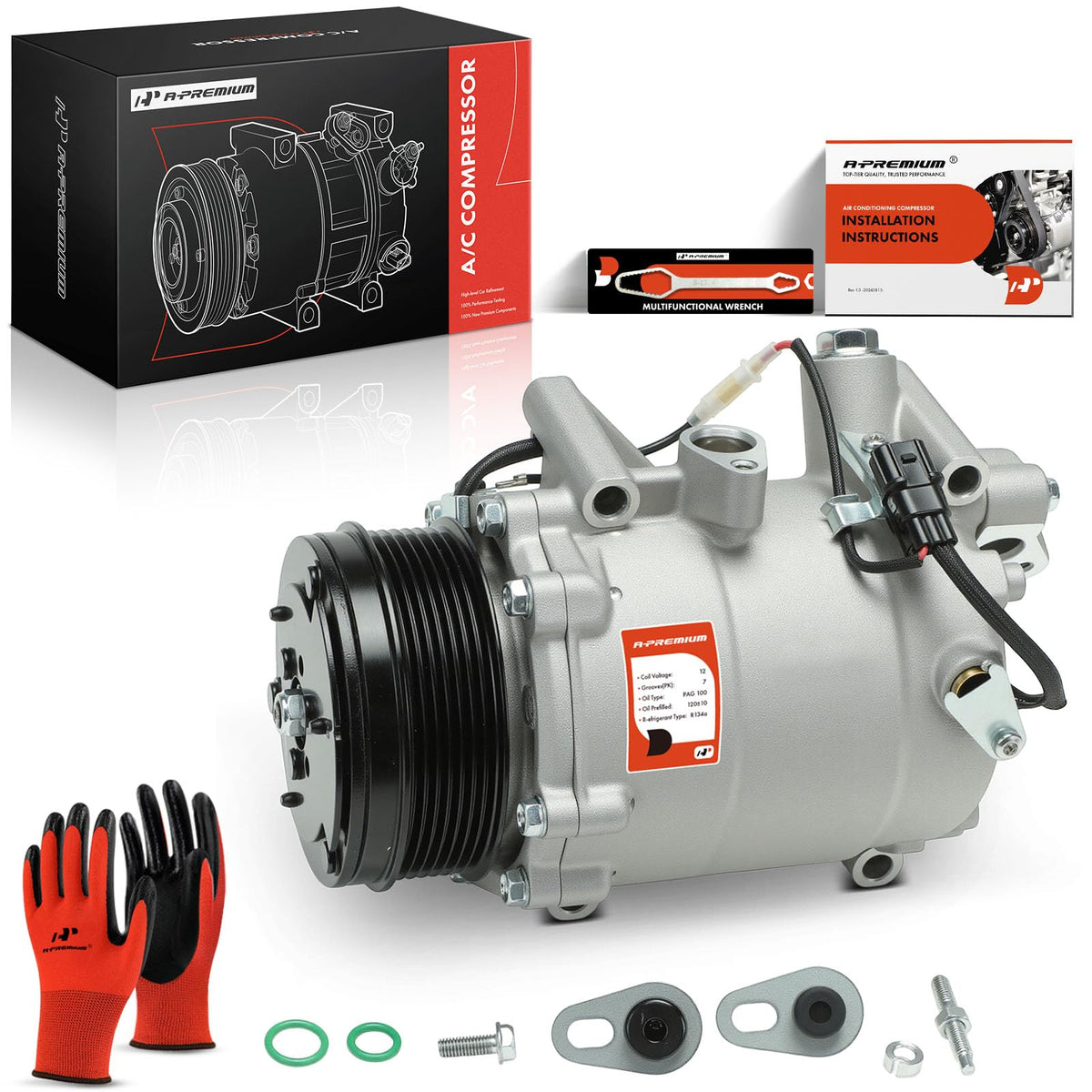 A-Premium front view complete assembly showing ready-to-install compressor benefit