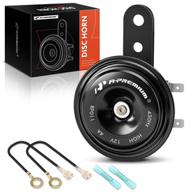 A-Premium front view disc horn showing compact design and loud output
