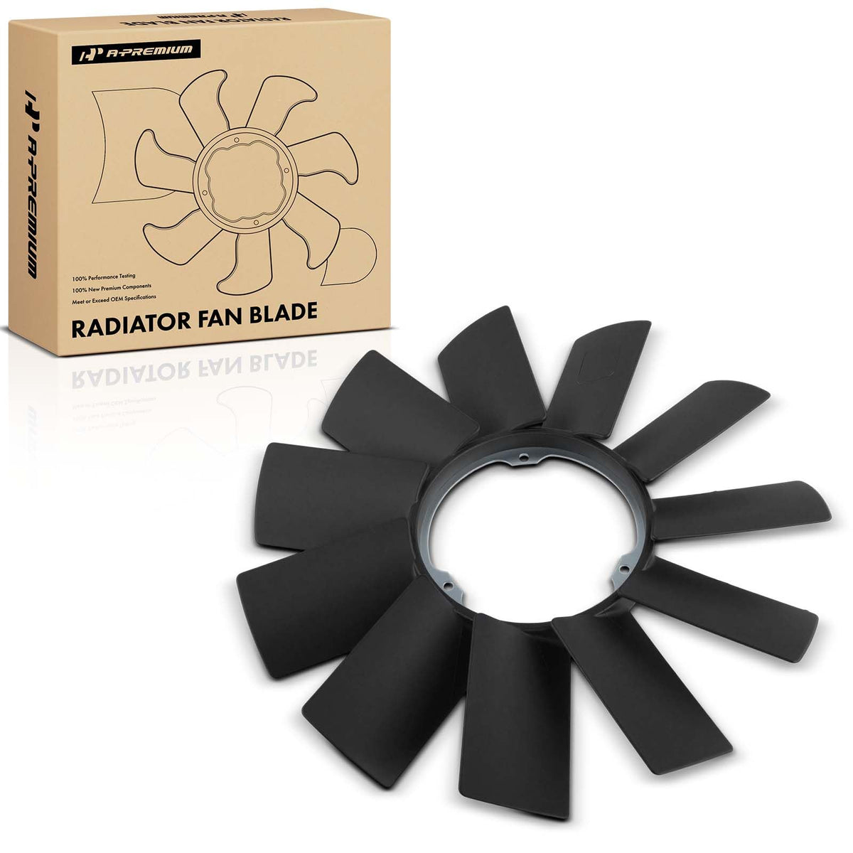 A-Premium front view fan blade showing complete 11-blade design and reliable cooling