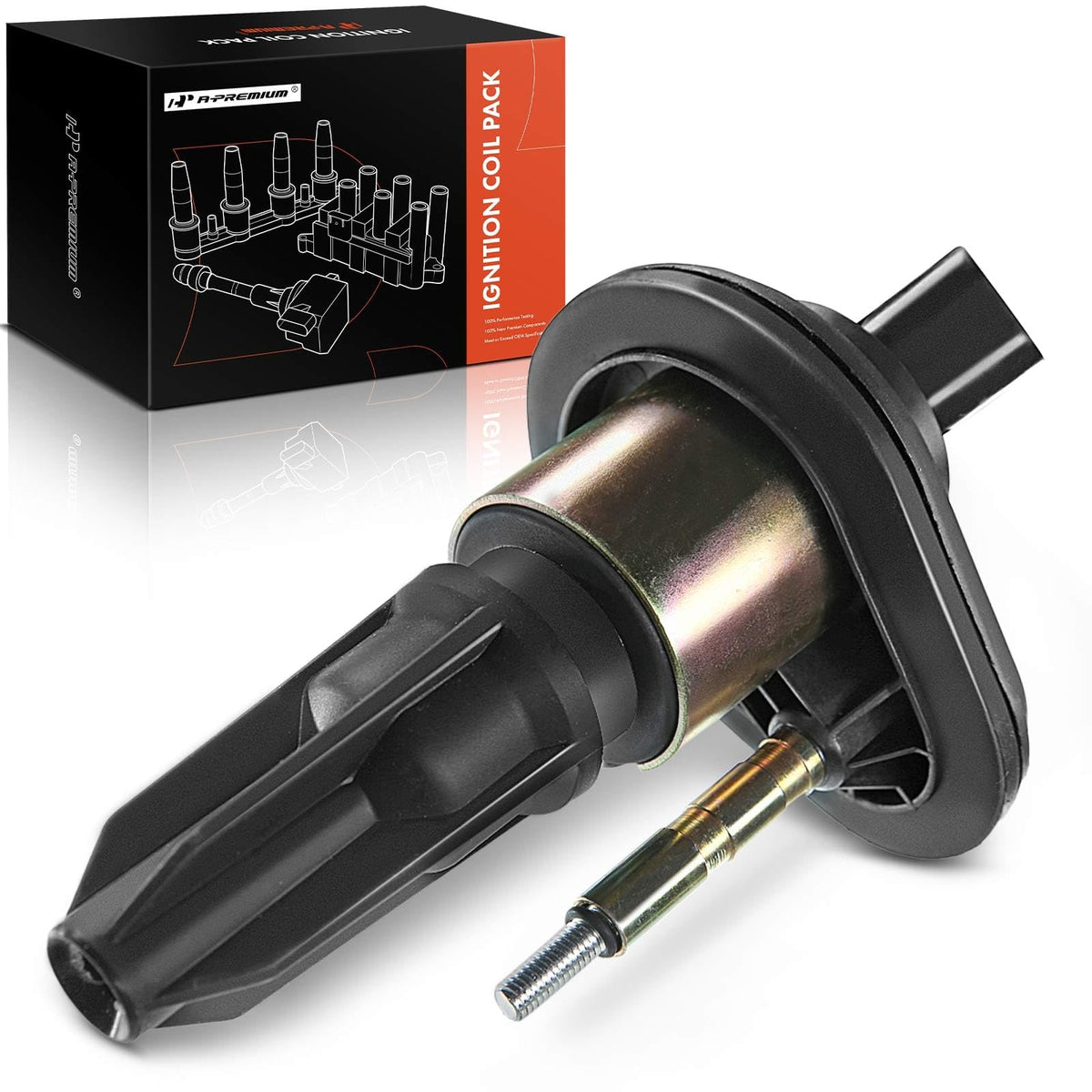 A-Premium front view ignition coil showing form and direct-fit benefit