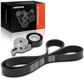 A-Premium front view of serpentine belt kit showing complete replacement benefits