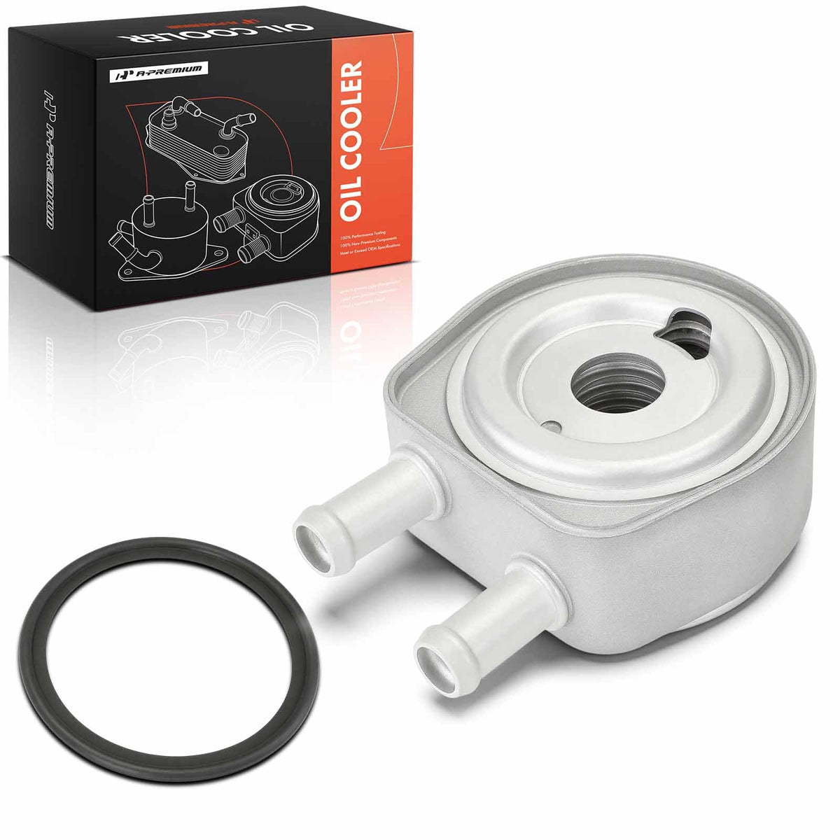 A-Premium front view oil cooler showing fitment pattern and benefits of direct replacement