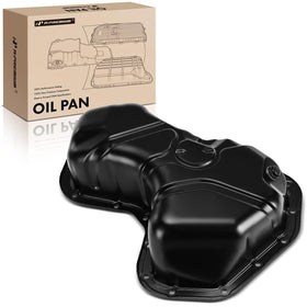 A-Premium front view oil pan showing fitment and durable design benefit