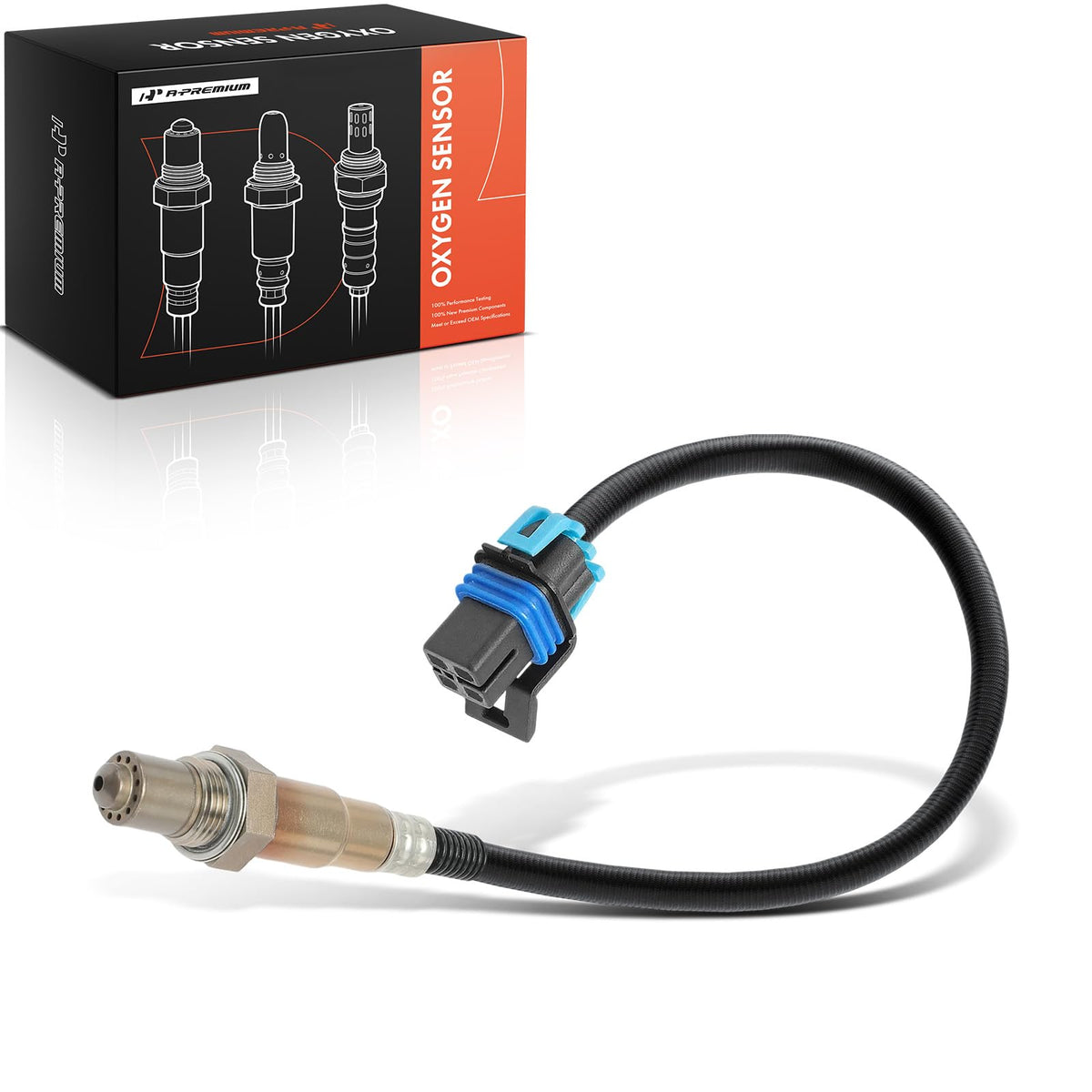 A-Premium front view of boxed oxygen sensor showing ready-to-install condition and assurance