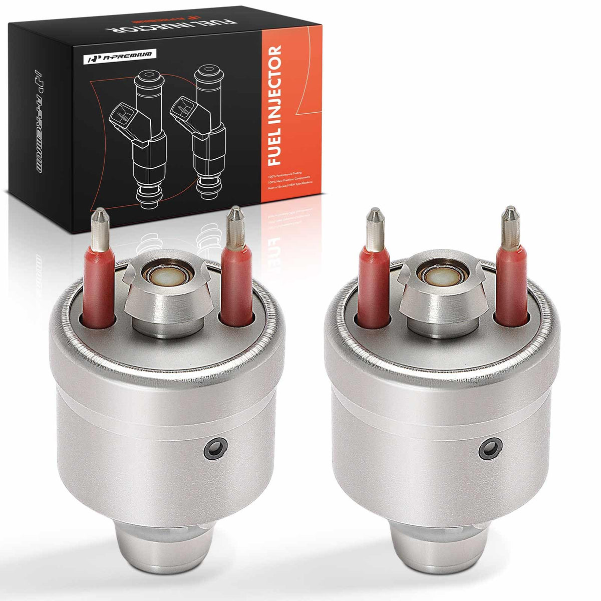A-Premium front view of injector pair showing fitment and packaging benefits
