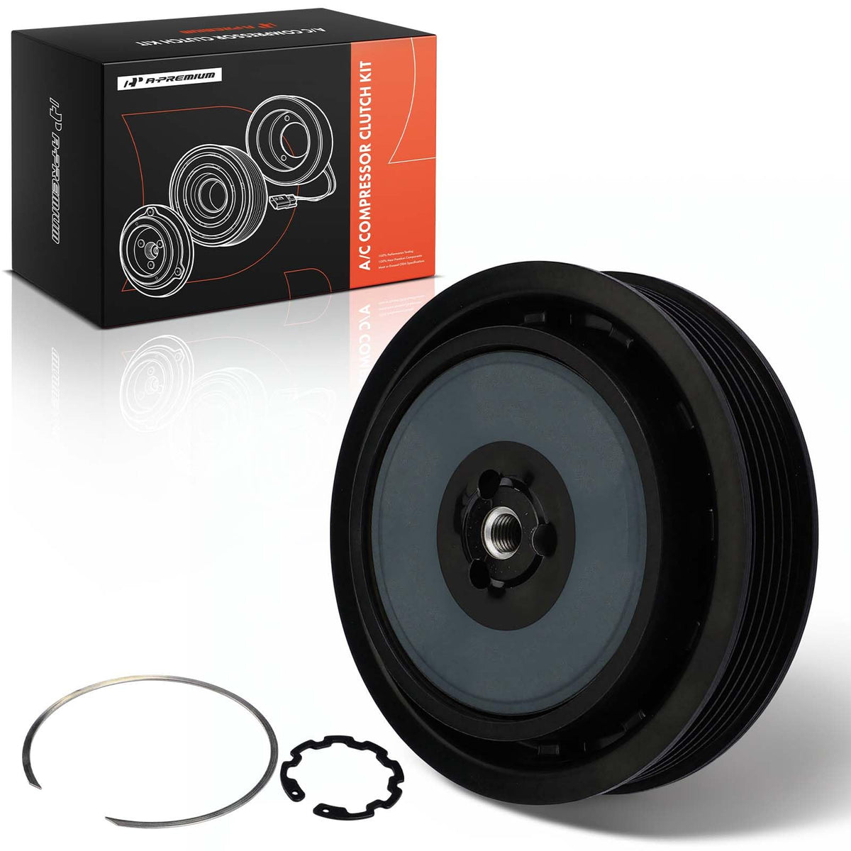 A-Premium front view of pulley with bearing showing ready-to-install reliability