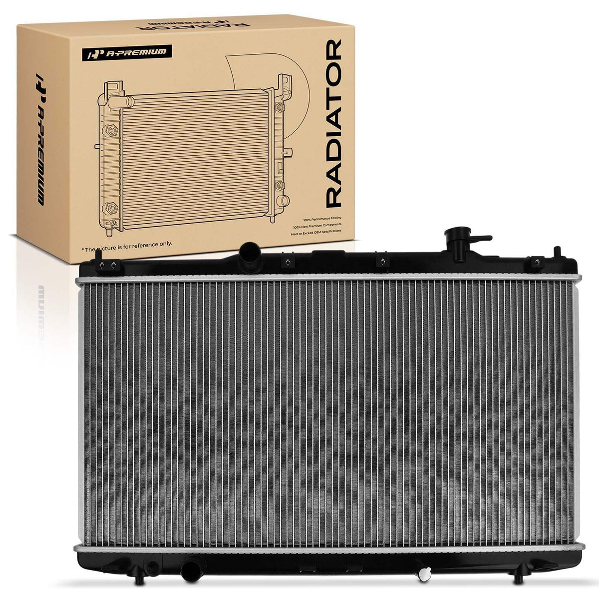 A-Premium front view radiator assembly showing fit and protection benefit