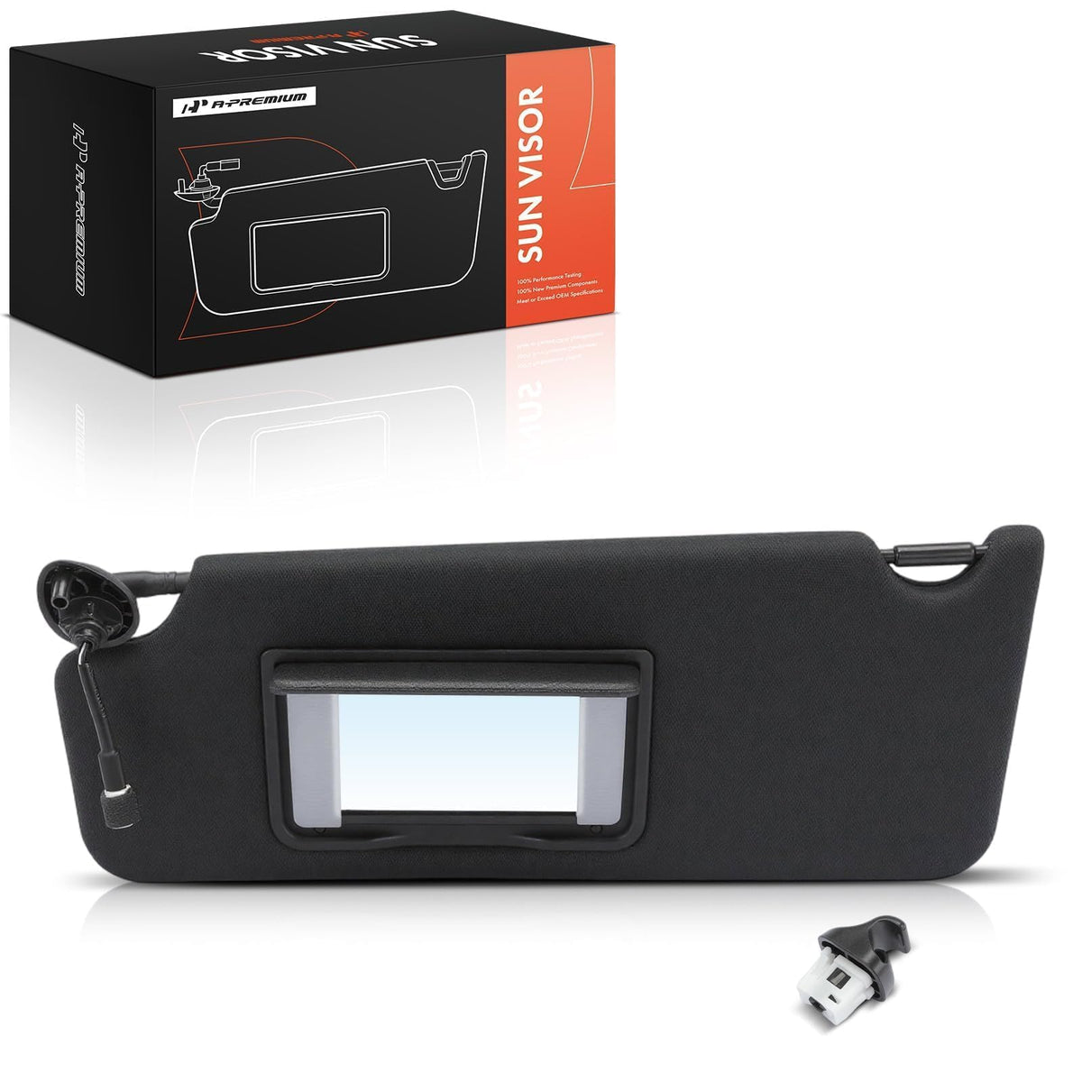 A-Premium front view of visor showing sleek black finish and OEM look