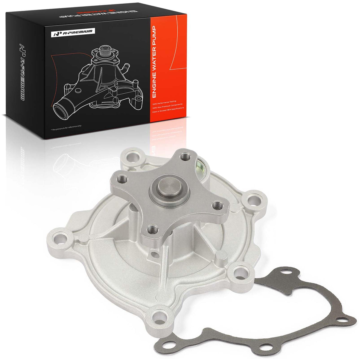 A-Premium front view water pump showing mounting flanges and fit for easy installation
