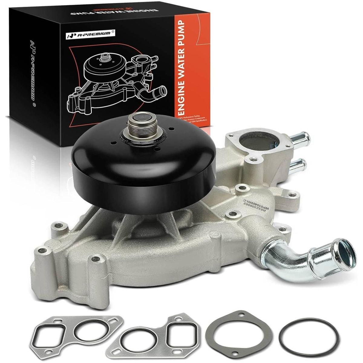 A-Premium front view of water pump showing complete assembly and reliable fit