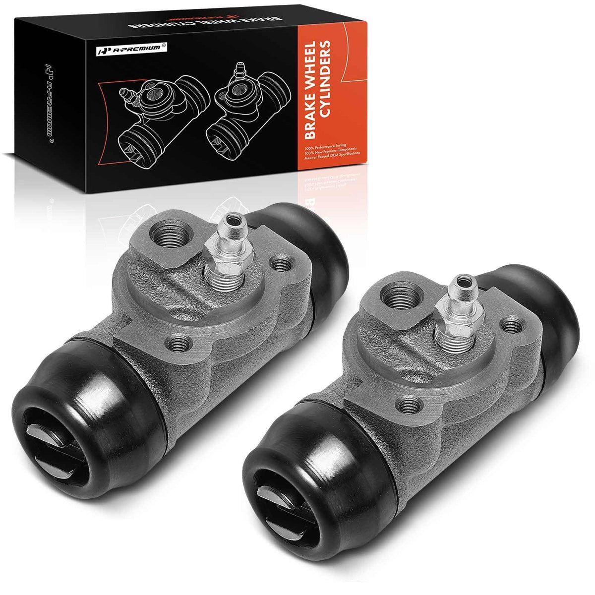 A-Premium front view wheel cylinder showing exact fit and robust build