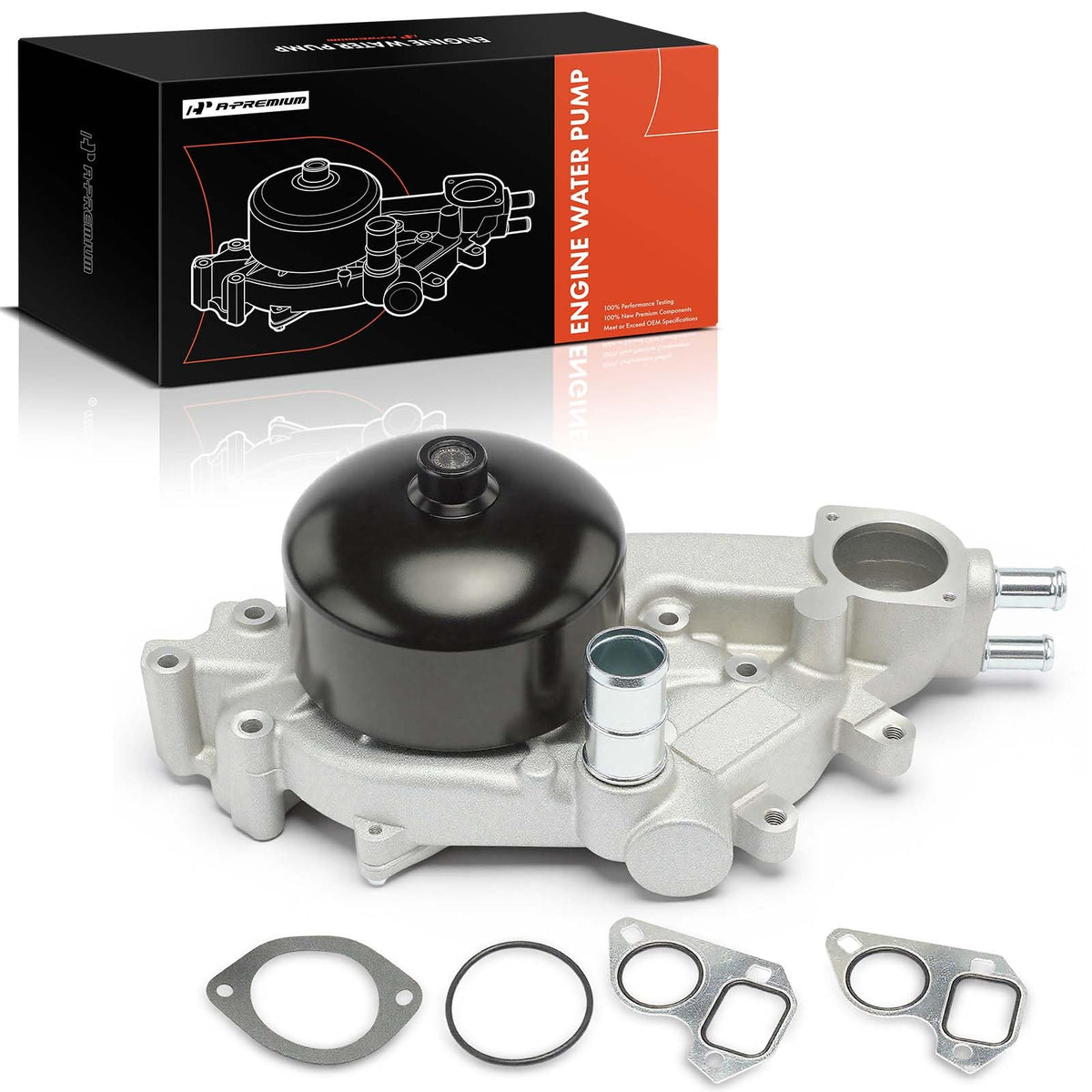 A-Premium front view of water pump showing fitment and construction benefit