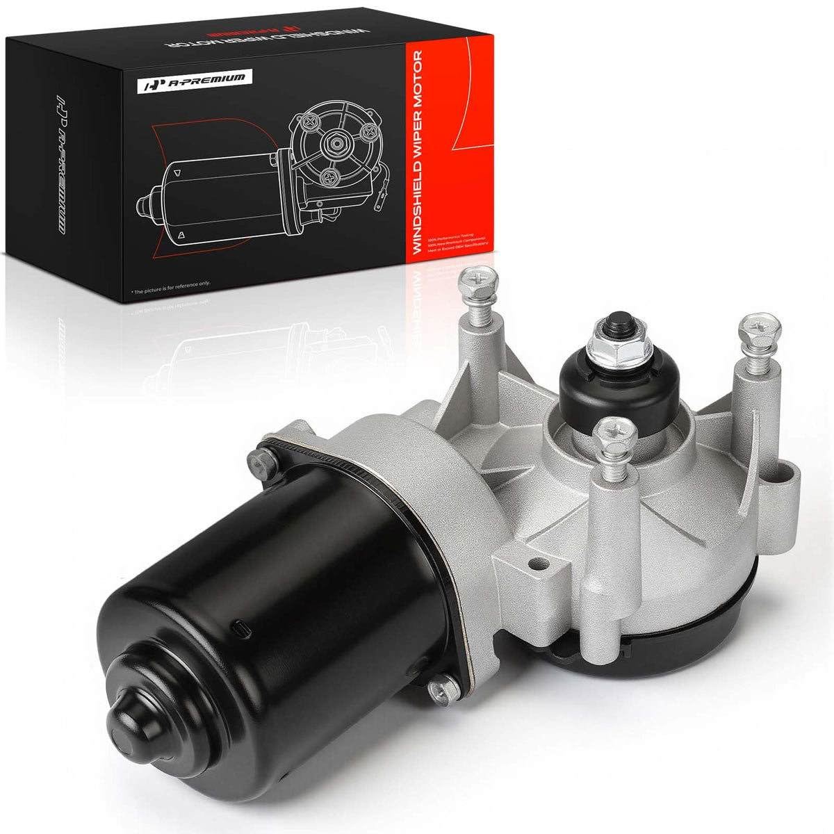 A-Premium front wiper motor front view showing direct-fit design and easy replacement