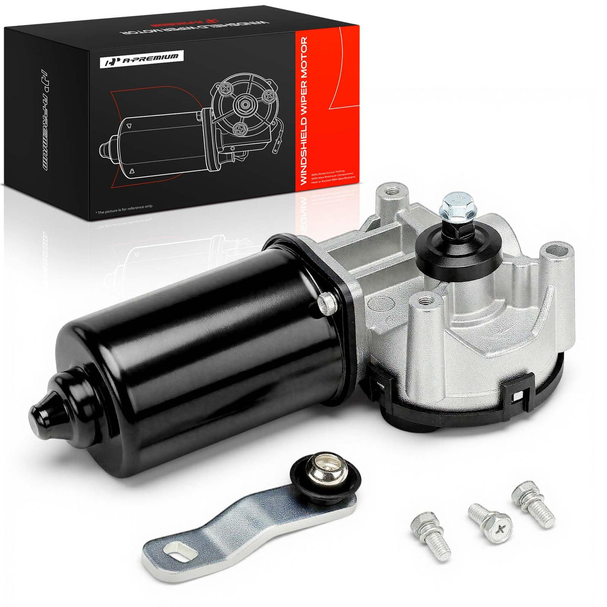A-Premium front wiper motor front view showing ready-to-install benefits
