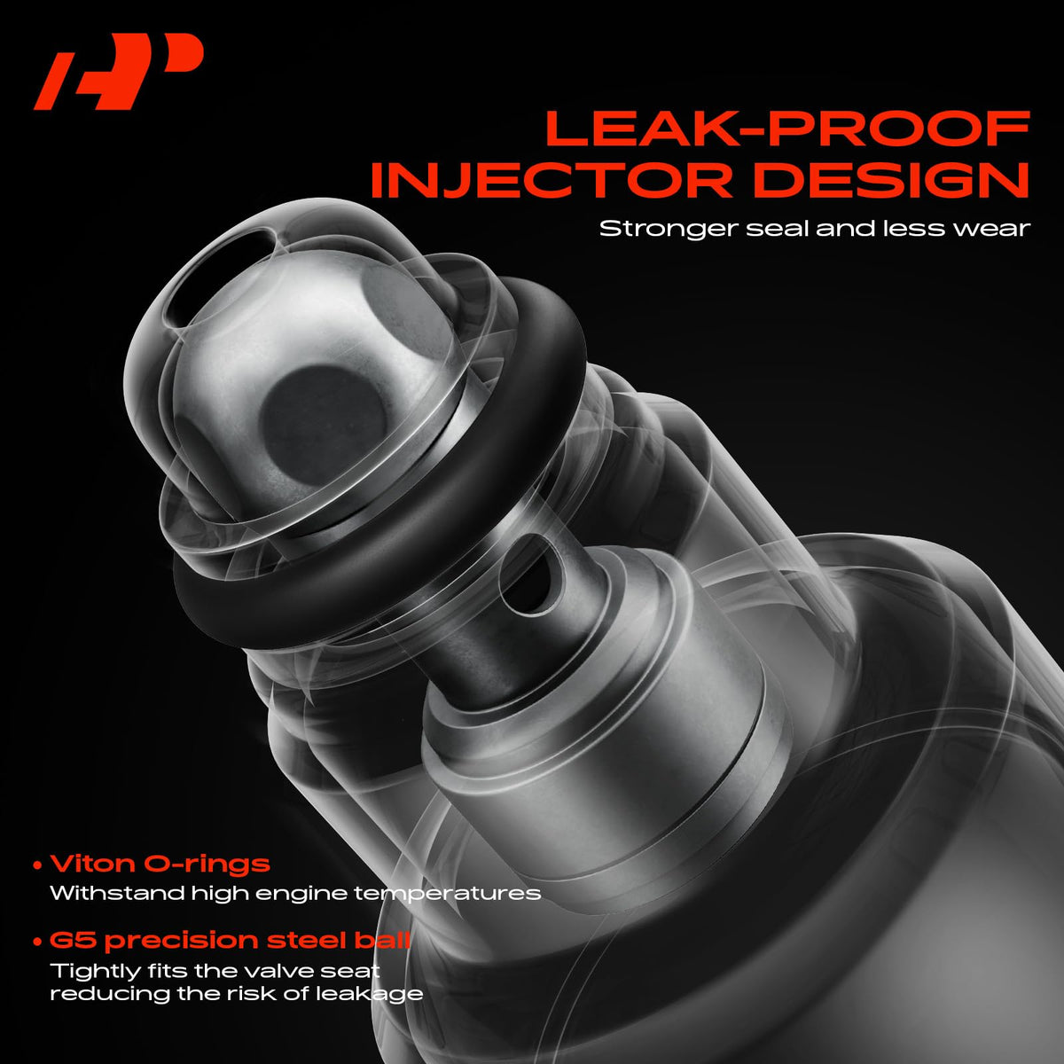 A-Premium injector side profile highlighting mounting dimensions for direct-fit installation