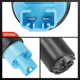 A-Premium fuel pump size comparison with ruler showing compact dimensions