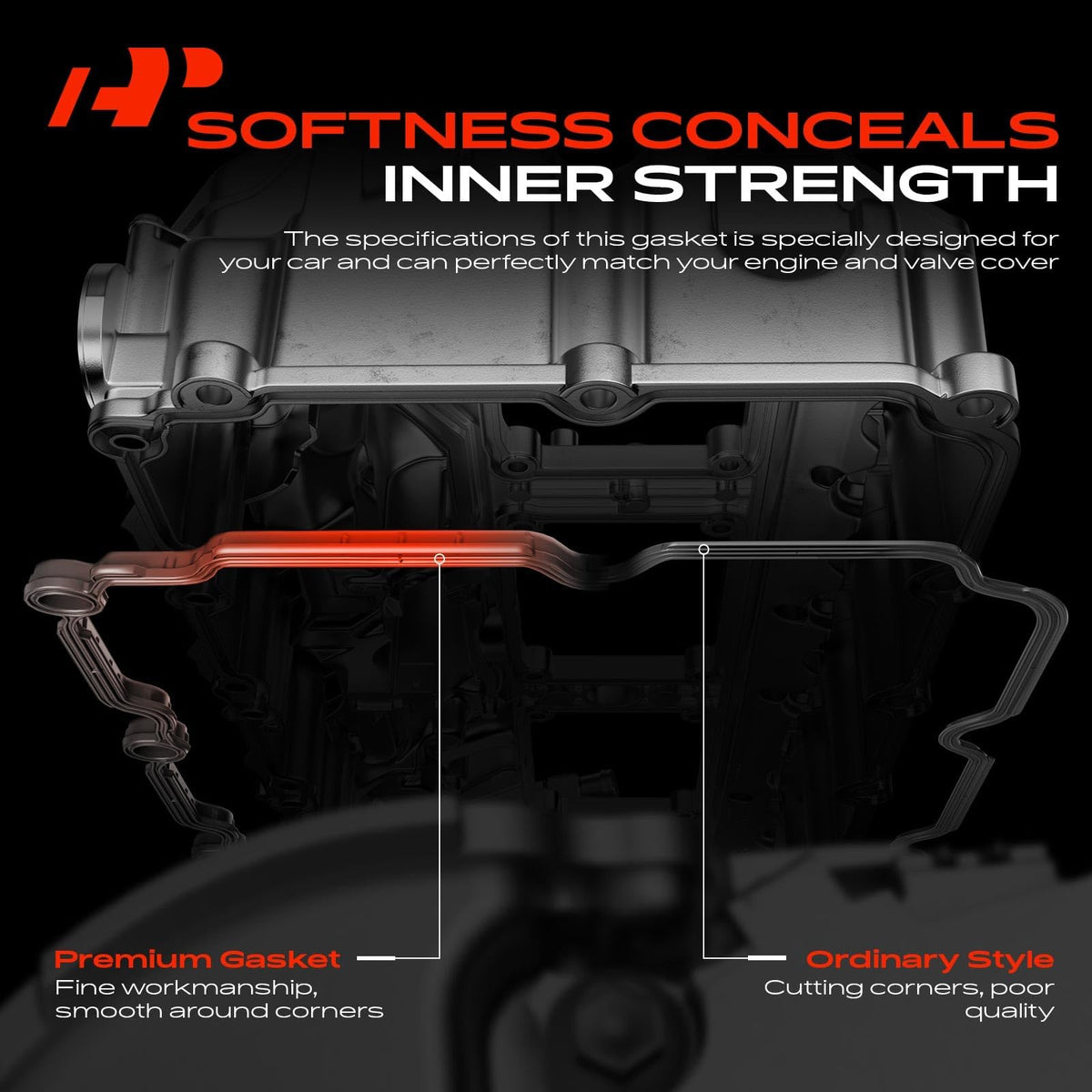 A-Premium gasket installed on valve cover illustrating secure OEM-fit sealing