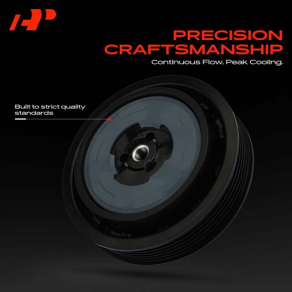 A-Premium groove detail showing six-rib spacing to prevent belt slippage