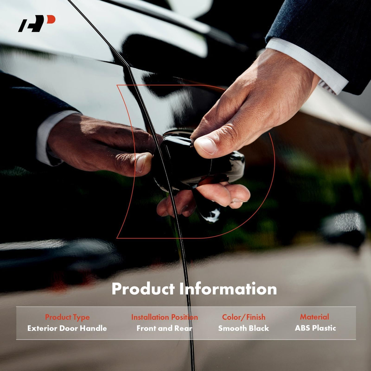 A-Premium front-right handle with keyhole displaying lock-ready convenience