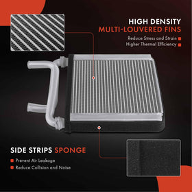 A-Premium heater core fin density close-up illustrating improved heat transfer