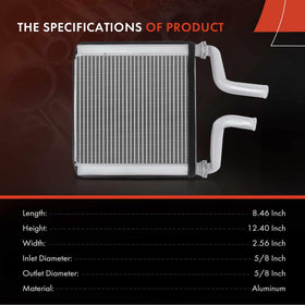 A-Premium heater core inlet and outlet detail demonstrating secure hose connections