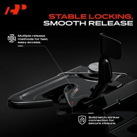 A-Premium latch beside ruler showing size for correct fitment benefit