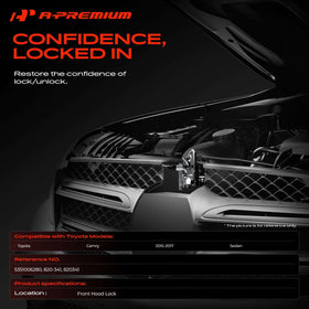 A-Premium side profile of hood latch demonstrating durable construction benefit