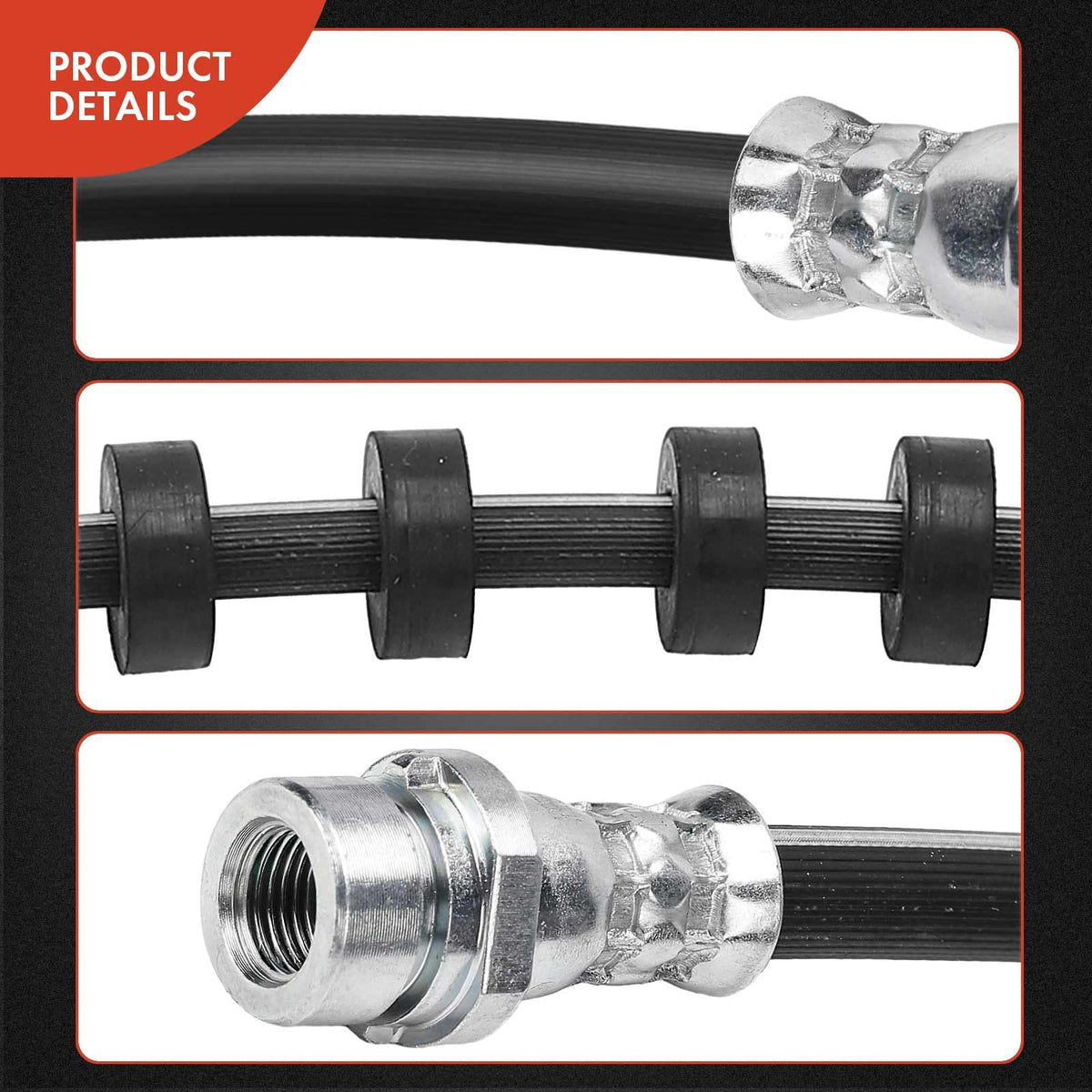 A-Premium hose installed front right showing proper routing