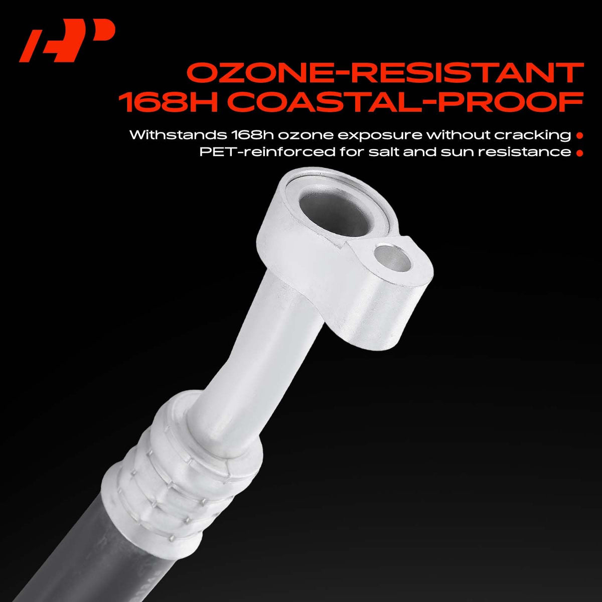 A-Premium macro of four-layer hose construction offering durable heat resistance