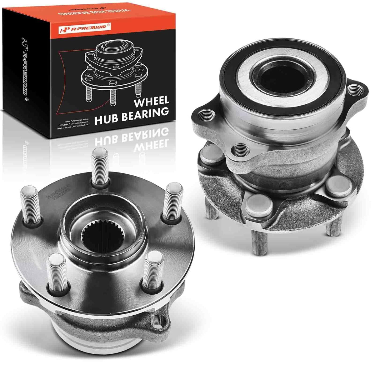 A-Premium hub assembly front view showing correct bolt pattern and fit