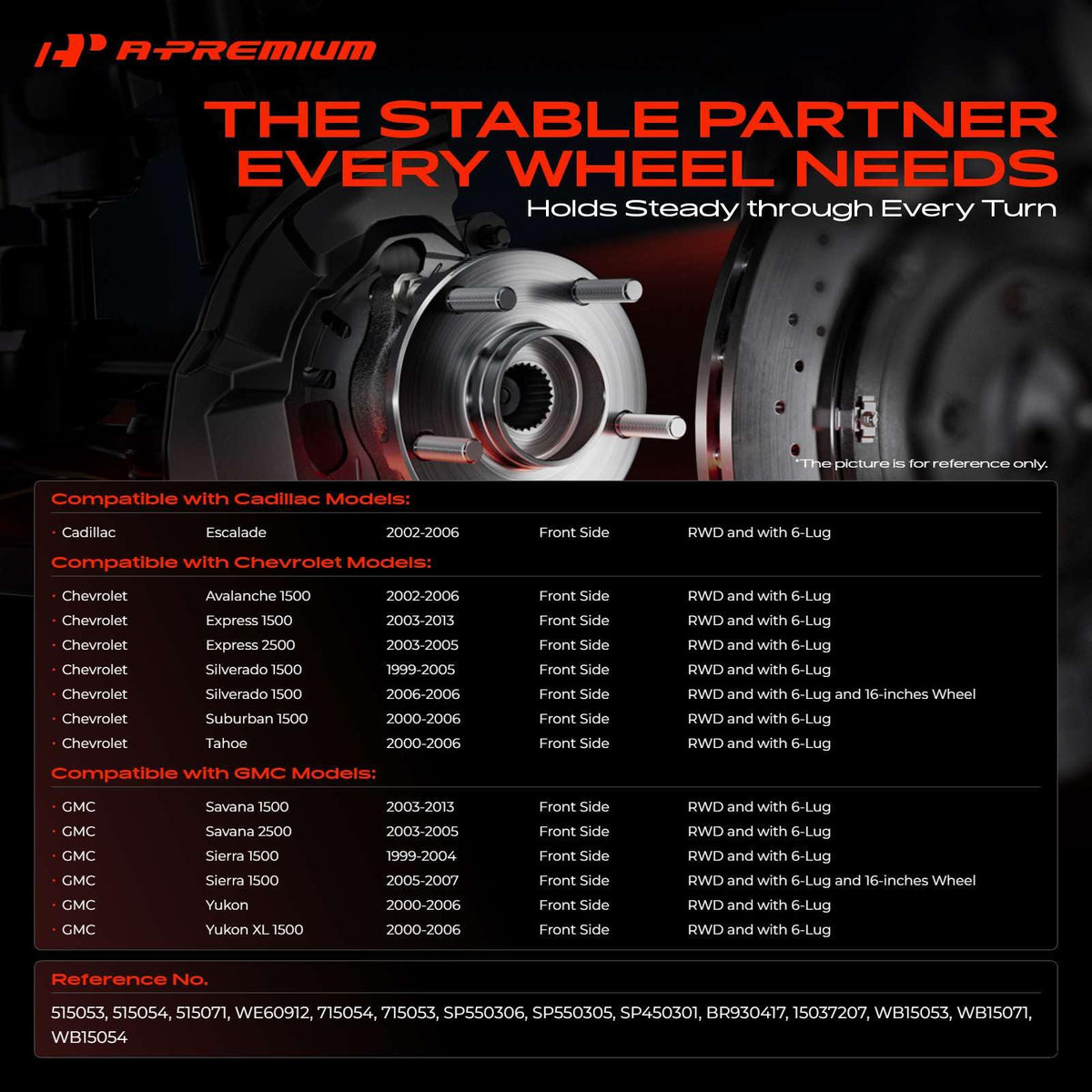 A-Premium hub assembly side profile highlighting solid construction and fitment