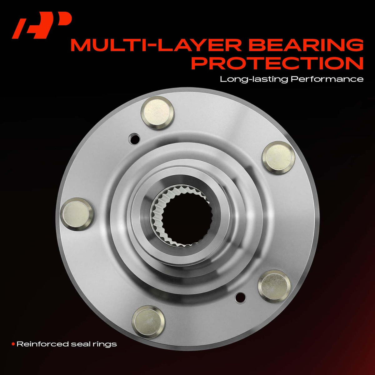 A-Premium hub installed on a vehicle front knuckle showing proper integration