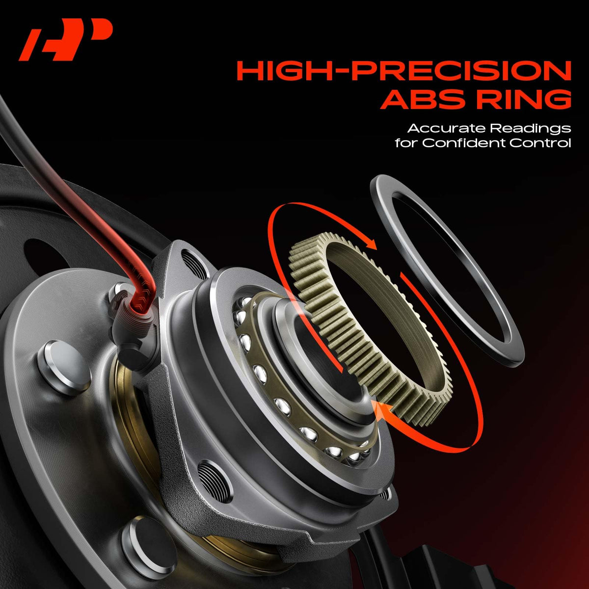 A-Premium hub next to ruler for size verification and fitment benefit