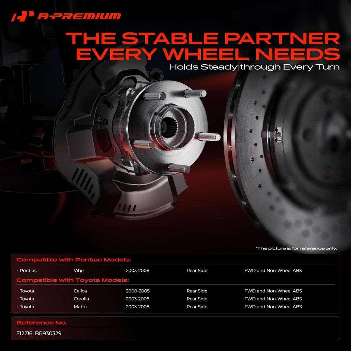 A-Premium hub side profile demonstrating durable construction and precise fit